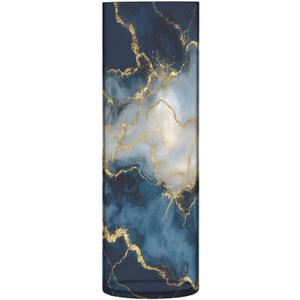 Navy Blue Gold Marble Flower Vase Shatterproof Plastic Vase Tall Cylinder Vases for Bouquet Home Wedding Events Decorative Centerpieces