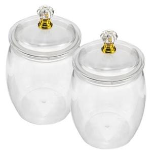 4 Pcs Candy Cookie Jar, 74 oz Clear Plastic Jars with Lids Apothecary Jars Candy Buffet Storage Containers Airtight Food Canister Home Organization for Kitchen Laundry and Party