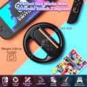 2 x ALAFLY 2 Pack Steering Wheel Compatible with Nintendo Switch 2 for Mario Kart, Ergonomic Game Racing Wheels for Joy-Con Controllers, Enhanced Grip, Motion Control, Family Games Accessories, Black