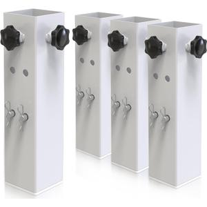 4 Pack Carbon Steel Dorm Bed Risers - 2.4" Diameter, Adjust Height 3.2", 5.1" (Fit for Bed Leg 1.5-2.3")