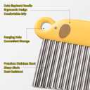 2 x Crinkle Cutter & French Fry Cutter  Effortless Stainless Steel Wavy Slicer, Ergonomic Handle Vegetable Chopper, Fun Waffle Fry Potato Cutter, Cute Elephant Shaped Fruit Veggie Cutting Tool