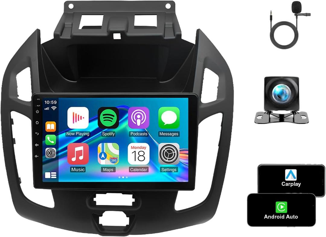 9 inch Car Radio for Ford Transit Connect 2014 2015 2016 2017 2018 with Wireless Carplay Android Auto [2+32G] Bluetooth Screen Stereo with WiFi Bluetooth GPS Navigation Backup Camera