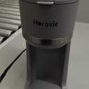 Horavie Small Single Serve Coffee Maker, Fast Brew One Cup Coffee Machine for K Cup and Grounds, 6 to 12 oz. Brew Sizes, Capsule Coffee Machine with Descaling Reminder and Viewing Tank, Grey (9.45 Inches)