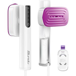 Steamer for Clothes, 2-in-1 Travel Steamer & Iron for Clothes, Portable Handheld Garment Steamer, 15s Fast Heat-up, 1200W, Large Ceramic Heat Panel, Quick Wrinkle Removal, Travel & Home Use (Snow White)