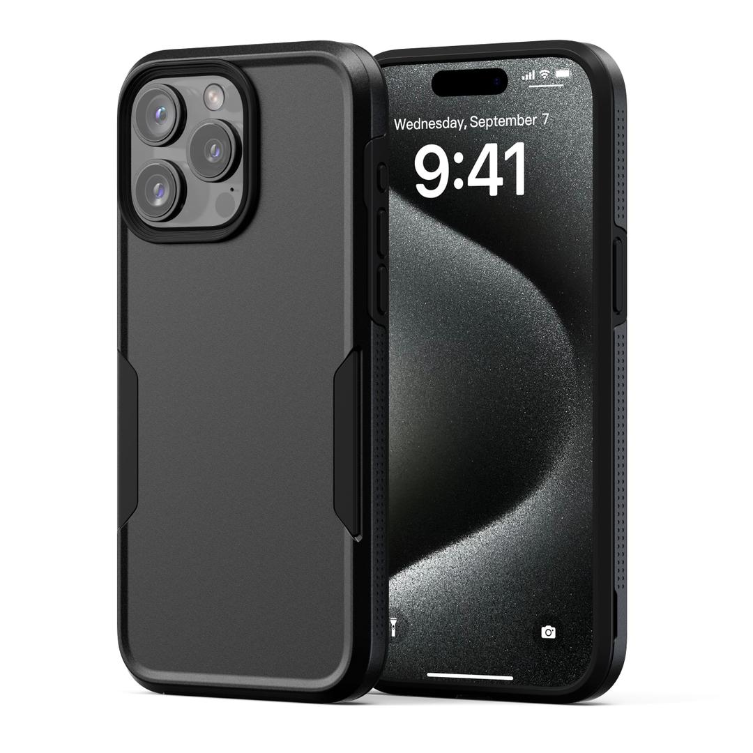 NTG【2023 New Designed for iPhone 15 Pro Max Case, Heavy-Duty Tough Slim Shockproof [2 Layer Structure][Military Grade Protection] Phone Case for iPhone 15 Pro Max(6.7 Inch), Black