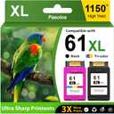 61XL Ink Cartridges Black and Color Combo Pack High Yield Replacement for HP 61 Ink Cartridges for HP61 XL for HP Ink 61 for HP Envy 4500 Ink 5530 4502 OfficeJet 4630 Deskjet 2540 Printer (2-Pack)
