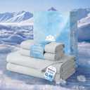 Bedsure Cooling Sheets for Hot Sleepers, Silver Infused Bed Sheets, Q-Max>0.46, Luxury Soft & Silky Smooth Queen Sheet Set, Deep Pocket Up to 16 Inches, 4 Pieces, Light Grey