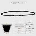 Uxcell AX44 EPDM V-Belt, Raw Edge Cogged Industrial Rubber V Belt 1/2" Width x 44" Inside Circumference
