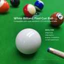 2-Pack White Billiard/Pool Cue Balls for Billiard Table Accessory Replacement Training, 2-1/4" Regulation Size 6 oz with Three Finger Billiard Gloves and 6 Pool Table Marker Spots/Dots