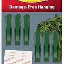 Command Garland Holder, Fireplace Mantle Garland Holder for Displaying Garlands, Wreaths, and Holiday Decor Without Leaving Damage, Holes, or Residue, Holds 2lbs, Green,