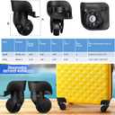 Silkfly 4 Pcs Luggage Wheels Replacement Travel Suitcase Caster Repair Kits with Screw Replacement Left and Right Wheels Mute Bearing Swivel for Luggage(Black,Large)