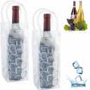Ice Wine Bag, Wine Chiller, Wine Cooler Refrigerator, Wine Fridge, Wine Bottle Chiller Cooler for Red White Champagne or Sparkling. Gel Cooling Holder Freestanding Carrier Chilling. Set 2