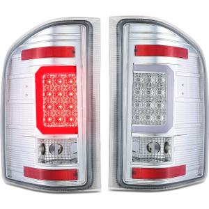 DNA MOTORING TL-CSIL07-LED-3D-CH-CL LED 3D Tail Light Assembly Driver & Passenger Side [Compatible with 07-14 Chevy Silverado 1500 2500 HD 3500 HD]