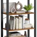 VASAGLE 4-Tier Bookshelf, Bookcase with Steel Frame, Book Shelf for Living Room, Home Office, Study, 11.8 x 26 x 47 Inches, Industrial Style, Rustic Brown and Ink Black ULLS60BX