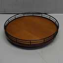 Farmhouse Oak 10" Lazy Susan Turntable Organizer for Cabinet, Round Wooden Lazy Susan Organization and Storage for Dining Table, Pantry, Kitchen, Countertop, Cupboard,Home Decor, Walnut Wood