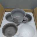 Ceramic Soup Mug with Handles, Large Coffee Mug, 24 Ounce Big Mug Microwave Safe, Coffee Mugs Set of 4, Reactive Glaze (Variable Grey)