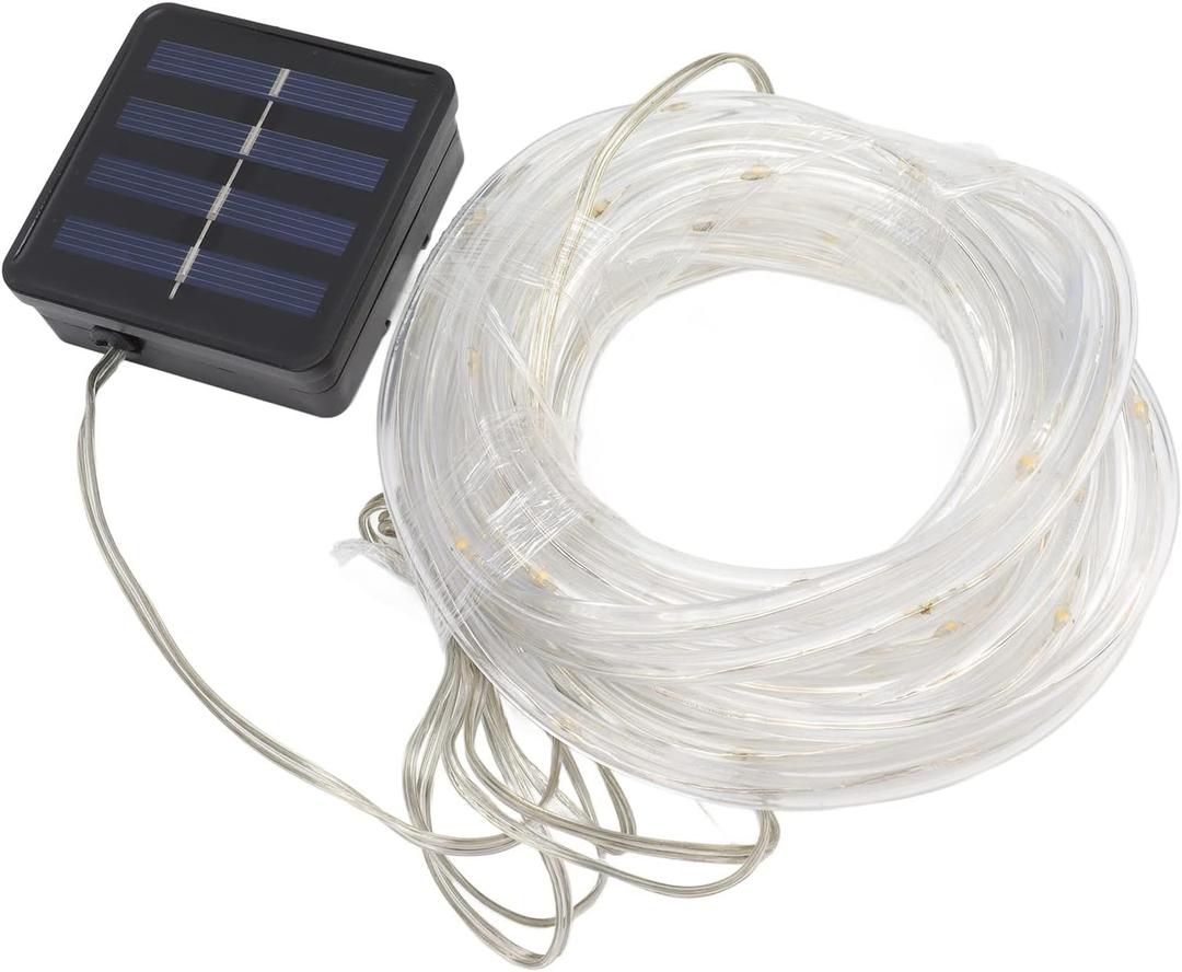 Yosoo High Brightness Solar Rope String Lights LED Garden Christmas Decoration Balcony (Warm Light)