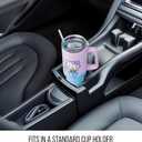 Silver Buffalo Sanrio Hello Kitty and Friends Featuring My Melody, Kuromi, and Pompompurin Rainbow Ombre Stainless Steel Tumbler with Handle and Straw, Fits in Standard Cup Holder, 40 Ounces