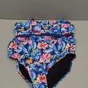 Eytino Plus Size Swimsuits for Women Floral Printed 2 Piece Bathing Suits Tankini Peplum Tops with Bikini Bottom, 2X Blue