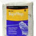 Buffalo Industries 10520PB Recycled White Cloth Tee Shirt Rags in 4-Pound Compressed Poly Bag