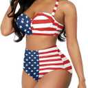 Womens High Waisted Bikini Sets Halter High Rise Two Piece Swimsuits Push Up Tummy Control Bathing Suits XL