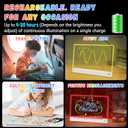 16" Led Drawing Board for Kids Rechargeable, Portable Doodle Glow LED Note Board with 7 Colors, Light Up Acrylic Dry Erase Lumi Board with Stand, Christmas & Birthday Gifts for Girls Boys