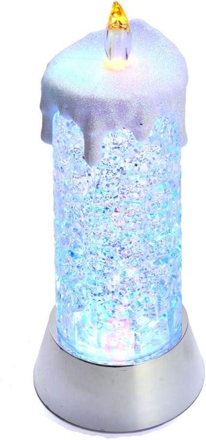 Kurt Adler 9.25-Inch Battery-Operated Color Changing Snowing Candle