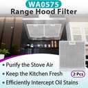 2 Pcs WA0575 Range Hood Filter with Cotton Layer, 14.4"x13.5" Compatible with Vissani 30-inch Pyramid/Wall Mount, 5-Layer Aluminum Mesh for Enhanced Grease & Smoke Filtration