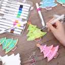 AmazingSpark 90 Pcs Christmas 3D Magic Foam Texture Painting Crafts Kit, 30 DIY Christmas Tree Paint Paper, 24 Acrylic Paint Marker, 6 Water Brush, Beaded, Chain, 3D Effect Painting Kit