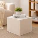 Square Ottoman Foot Rest,Small Pouf for Couch,Coffee Table - Boucle Upholstered Foot Stools Applicable to Living Room & Bedroom & Dorm - Compressed Poufs,Beige