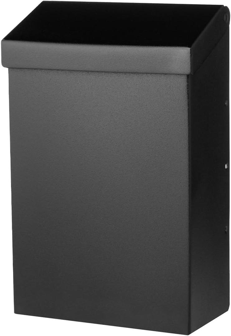 Architectural Mailboxes Modern Heritage Vertical Wall-Mounted Mailbox for Outside, Rust-Resistant Galvanized Steel Metal Small Mail Box, Black Modern Wall Mailbox