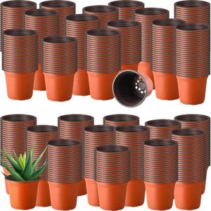 Hushee 1500 Pcs 4/5/6 Inch Plastic Plants Nursery Pots Bulk Seed Starting Pots with Drainage Holes Flower Planting Container Indoor Outdoor for Succulent Transplanting Supply (Classic)