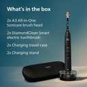 Philips Sonicare DiamondClean 9000 Electric Toothbrush - Sonic Toothbrush with App, Pressure Sensor, 12 Brushing Settings, Replacement Reminder, USB Charging Case, Black & Rose Gold, 2-Pack, HX9912/71