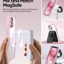 SUCGLES for iPhone 15 Plus Case with MagSafe, N56 Strong Magnet, 12FT Drop Protection, Non-Slip, Matte Translucent Magnetic Slim Case (Pink)