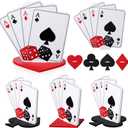 Chunful 4 Sets Casino Party Centerpieces Wooden Casino Theme Party Decorations Poker Themed Table Decor Kit for Birthday Game Night Poker Theme Parties Favors