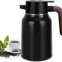 51oz Thermal Coffee Carafe, Stainless Steel Carafes for Hot Liquids 12 Hours, Insulated Coffee Carafes For Keeping Hot Coffee, Hot Water, Tea, Hot Beverage (Black)