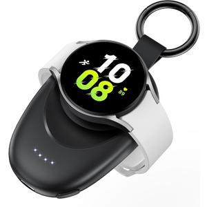 GagaKing Portable Charger for Samsung Galaxy Watch 8/8 Classic/7/Ultra/6/6 Classic/5 Pro/4/3, Active2/1, 1400mAh Fast Charging Portable Wireless Power Bank, Magnetic Travel Car Keychain Charger