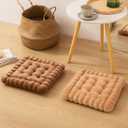 vctops Velvet Chair Pad Seat Cushion Solid Color Square Seat Pad Indoor Floor Cushion Super Soft Warm Chair Cushion Pad for Home Kitchen Dining Room Office (Camel,16"x16")