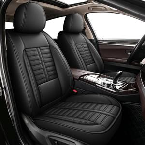 2 Front Seat Covers Fit for Jeep Grand Cherokee 2005-2025 2026, Premium Car Seat Covers Cushion with Lumbar Support Waterproof Faux Leather Vehicle Seat Protector (2 Seat, Black)