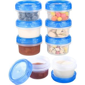 Salad Dressing Containers, [8 Pack*2 oz] Reusable Easy to Open Dressing, Condiment, Sauce, Dip Containers to Go With Leak-Proof Twist Top Lids, Bpa Free, Safe For Microwave, Freezer, Dishwasher