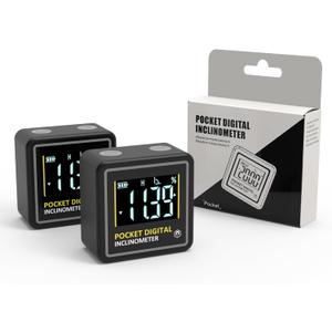 KNINE OUTDOORS Mini Digital Angle Finder 4-side Strong Magnetic Angle Gauge, Table Saw Miter Protractor, Woodworking Measuring Tool, Level Box for Hanging (2 Pack, Plastic, Small Size)