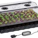 Patigrow 60-Cell Self-Watering Seed Starter Tray with Grow Light, Seed Starter Kit with 4.07 Humidity Dome, Indoor Seedling Starter Tray, Seed Starting Trays for Plant Germination, Seeds Growing