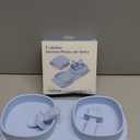 Baby Plates with Suction with Forks and Spoons, Foldable Silicone Toddler Plates, Baby Travel Essential, Microwave & Dishwasher Safe, Baby Blue