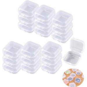 50 Pack Ear Plugs Carrying Case Jewelry Beads Stud Earrings Storage Box Mini Clear Organizer Container Holder for Swimming Silicone Earplug Sleeping Foam Earplugs Rings Necklace Pill
