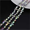 1 Yard Colourful Flower Rhinestone Trim, Crystal Rhinestone Chain Applique, Ideal for DIY Decoration and Wedding Clothing Embellishments (LWXSD-0034-7)