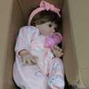 Aori Reborn Baby Dolls Lifelike - 22 Inches Realistic Newborn Girl Doll That Look Real - Great Gift for Grandama and Kids 3+ (Light Pink)