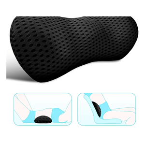 Lumbar Support Pillow for Office Chair, Memory Foam Lumbar Pillow for Lower Back Pain Relief (Black)
