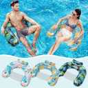 ANNIL【1 Pack】 Adult Inflatable Pool Floats Chair, Water Leisure Inflatable Floating Chair,Drink Holder, Ergonomic Headrest,Pool Floaties for Adults Swimming Pool Party, Summer Water Fun