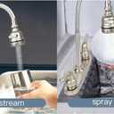 RV Kitchen Faucet,Camper Faucet Kitchen Replacement RV Sink Faucets with Flexible Arch 360 Swivel Rotatable Sprayer for Campers,Travel Trailers,Motorhomes,8 inch 2 Hole,Non-Metallic,Brushed Nickel