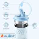 30 oz Bow Tumbler with Straw and Handle, Cute Water Bottles for Women Girls CupInsulated Travel Coffee Tumbler, Leak Proof Stainless Steel Coffee Mug, Aesthetic Coquette Bows Cups (Blue)